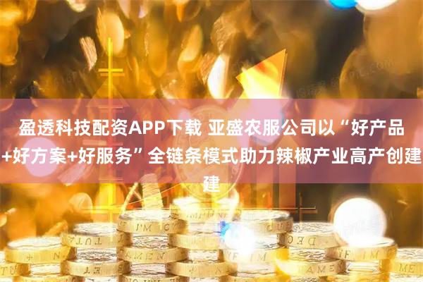 盈透科技配资APP下载 亚盛农服公司以“好产品+好方案+好服务”全链条模式助力辣椒产业高产创建